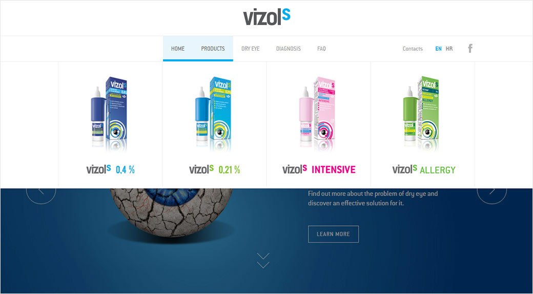 Vizol products menu